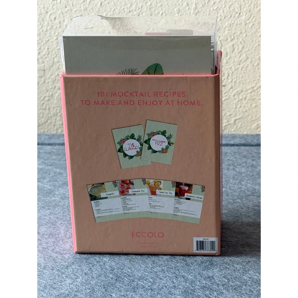 Eccolo 101 Mocktails Recipe‎ Cards Pink Good Non-Alcoholic Drink Recipes Box Set